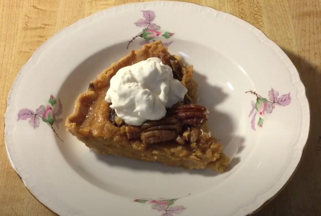 Sweet Potato and Pecan Pie with Cinnamon Cream Recipe