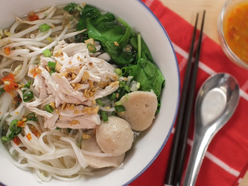 thai-inspired chicken noodle soup with mint green tea recipe