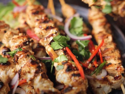 grilled chicken satay with peanut sauce recipe