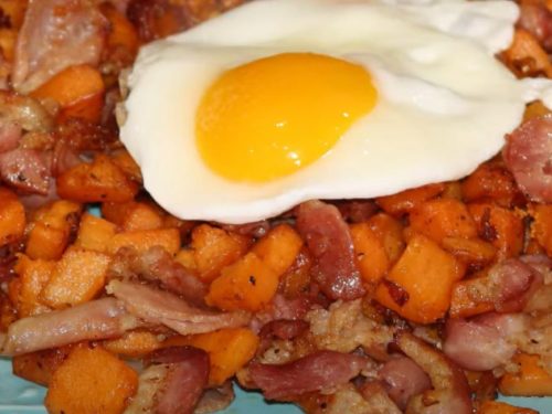 bow ties with sweet potatoes and bacon recipe