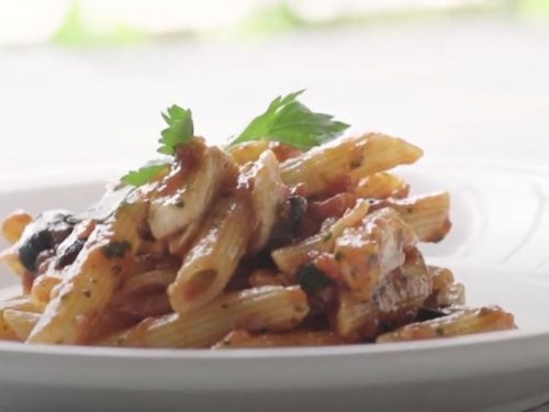 penne arrabbiata with flaked cod recipe