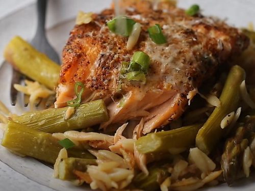 salmon asparagus orzo salad recipe