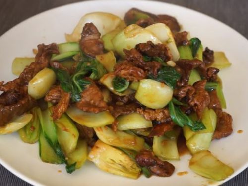 stir-fry skirt steak and baby bok choy recipe