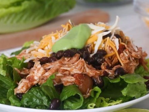 crock pot chicken and black bean taco salad recipe