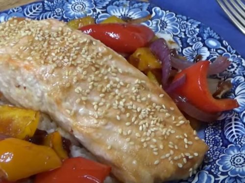 sheet pan teriyaki salmon and vegetables recipe