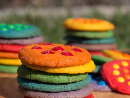 m&m chocolate rainbow cookies recipe