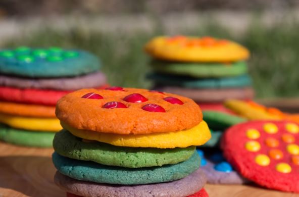 m&m chocolate rainbow cookies recipe