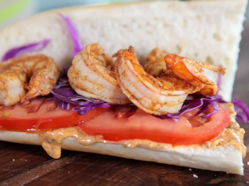 a healthy-version shrimp po'boy recipe