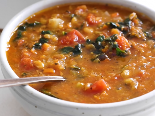 andouille, mushroom, and lentil soup recipe