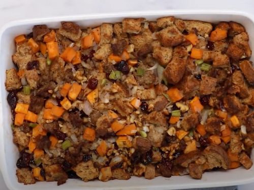 Brandied Cranberry and Sweet Potato Stuffing Recipe