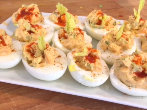 buffalo blue cheese deviled eggs recipe