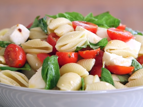 caprese pesto pasta salad recipe