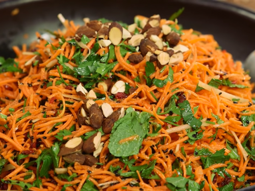 carrot salad with pine nuts and basil recipe