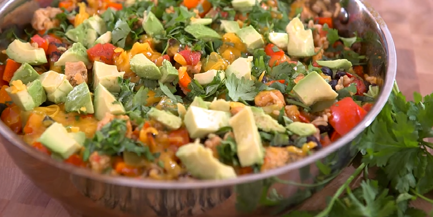 cheesy fiesta chicken and rice skillet recipe