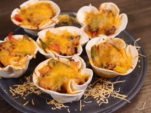 chicken fajita tortilla cups recipe