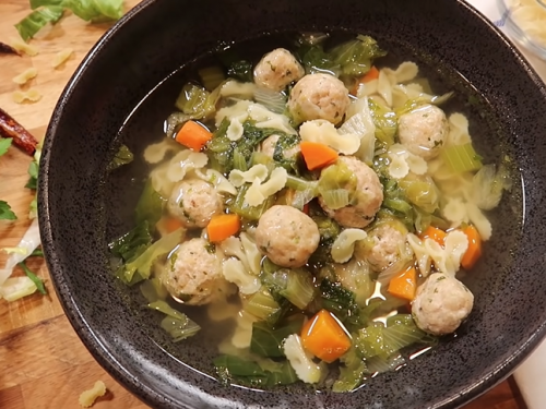 escarole soup with turkey meatballs recipe