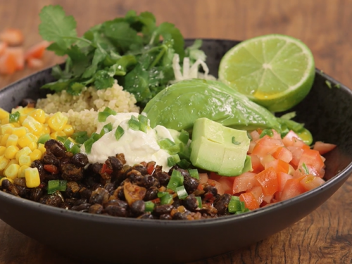 fresh black bean burrito bowl recipe