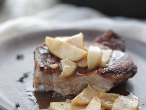 fried pork chops with apples recipe