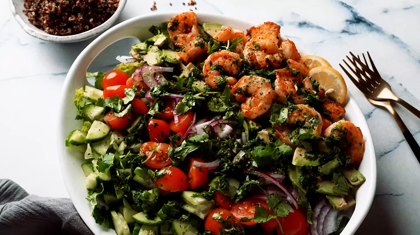 lemon-chili shrimp avocado quinoa bowls recipe