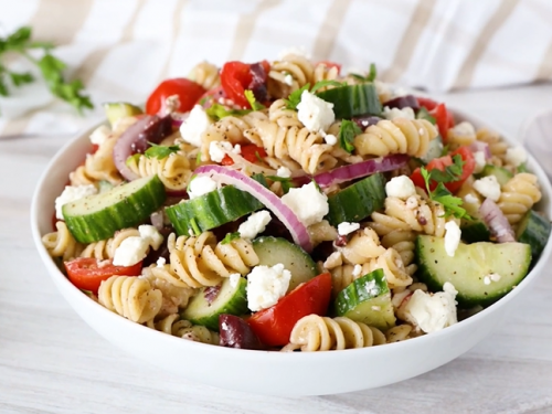 lemon herb mediterranean pasta salad recipe