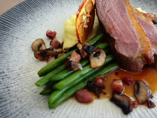 maple glazed duck with savoy cabbage recipe