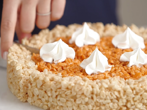 no-bake rice krispies pumpkin cheesecake recipe