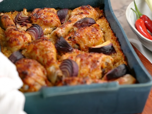 one dish chicken and rice bake recipe