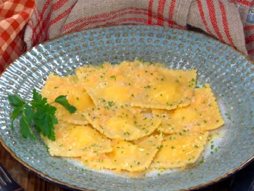 pecorino ravioli with orange zest recipe