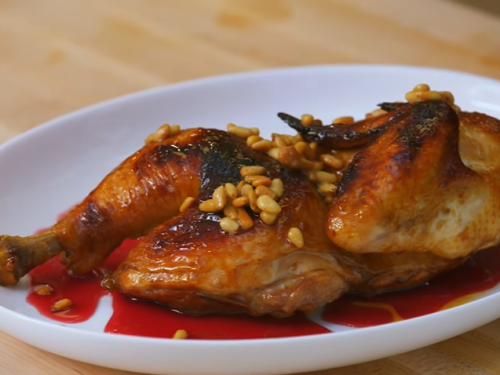 pomegranate molasses-glazed turkey recipe