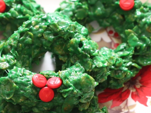 rice krispy wreath recipe