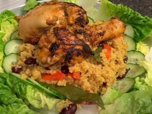 Roast Chicken with Harissa and Couscous Recipe