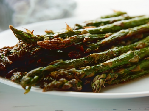 roasted asparagus with almonds and asiago recipe