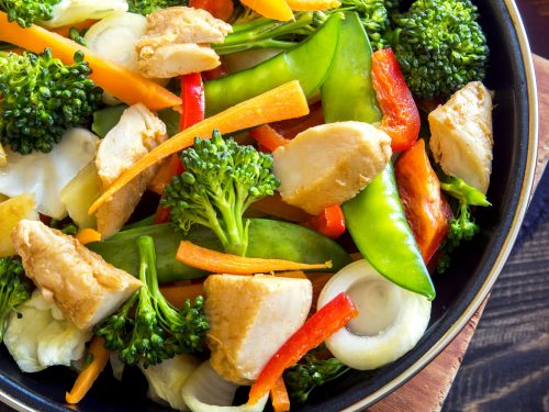 sheet pan chicken and veggie "stir fry" recipe