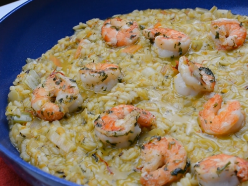 shrimp scampi with parmesan risotto recipe