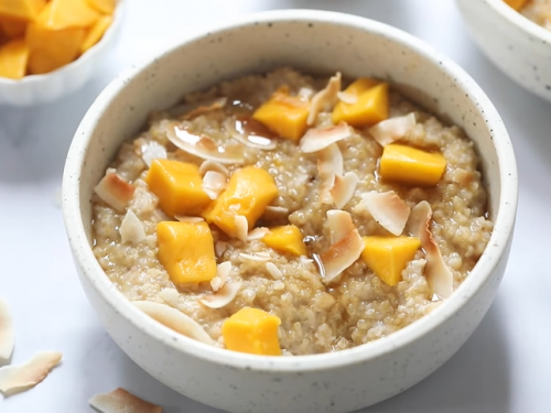 steel cut oatmeal with maple syrup, currants and coconut recipe