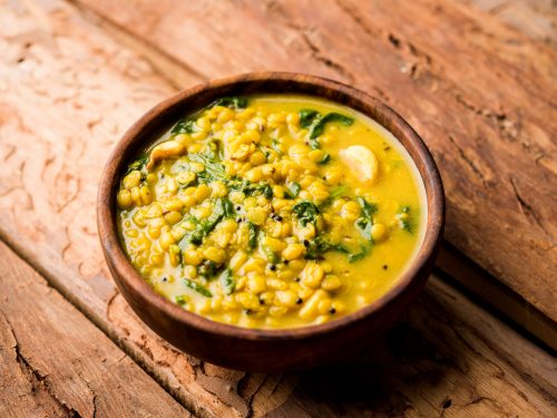 vegetarian palak moong dal recipe