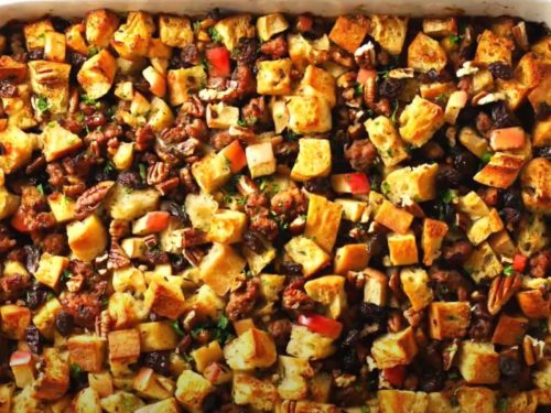 Whiskey Apple Sausage Stuffing Recipe