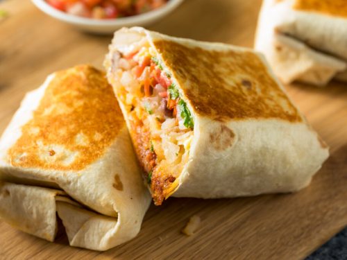 Mcdonalds Breakfast Burrito Recipe (Copycat), homemade breakfast burrito wrap packed with sausage, eggs, and green chilies