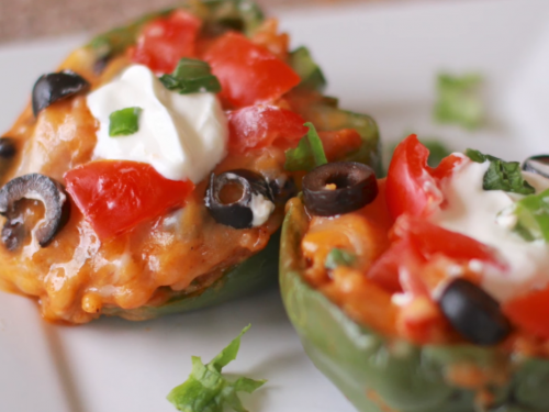 chicken enchilada stuffed peppers recipe