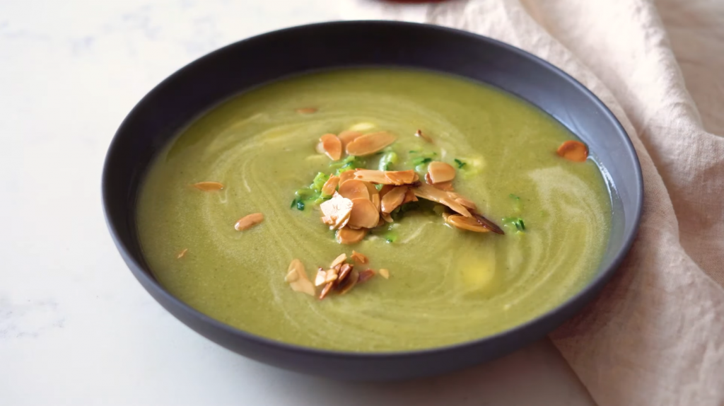 creamy zucchini soup with walnuts and dill recipe