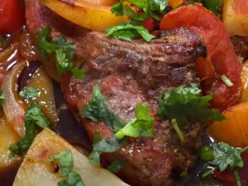 lamb chops with tomato and potato gratin recipe